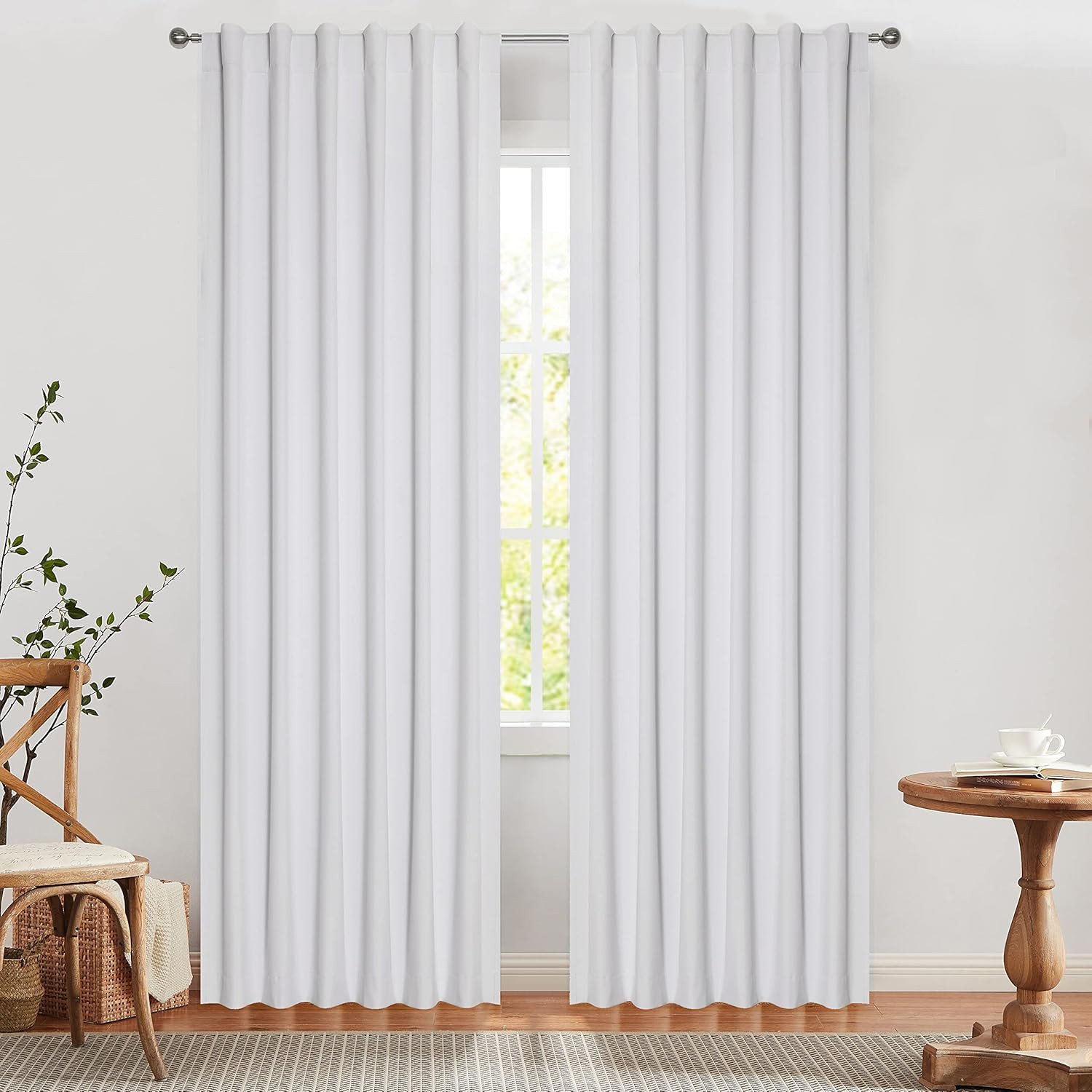 WEST LAKE Solid White Blackout Curtain Panels 100% Light Blocking Three Layers Thermal Insulated ... | Amazon (US)