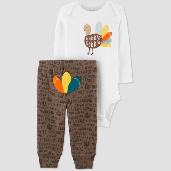 Baby 2pc Turkey Top & Bottom Set - Just One You® made by carter's Brown | Target