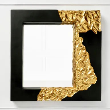 Mercury Mirror | Black Gold | Wall Mirrors | Z Gallerie | 39" Square | Fiberglass,Resin,Glass | Z Gallerie