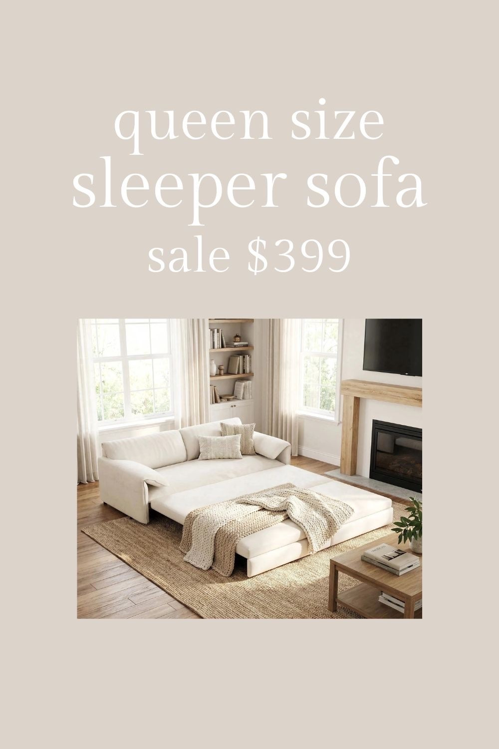 Queen size sleeper sofa on sale.