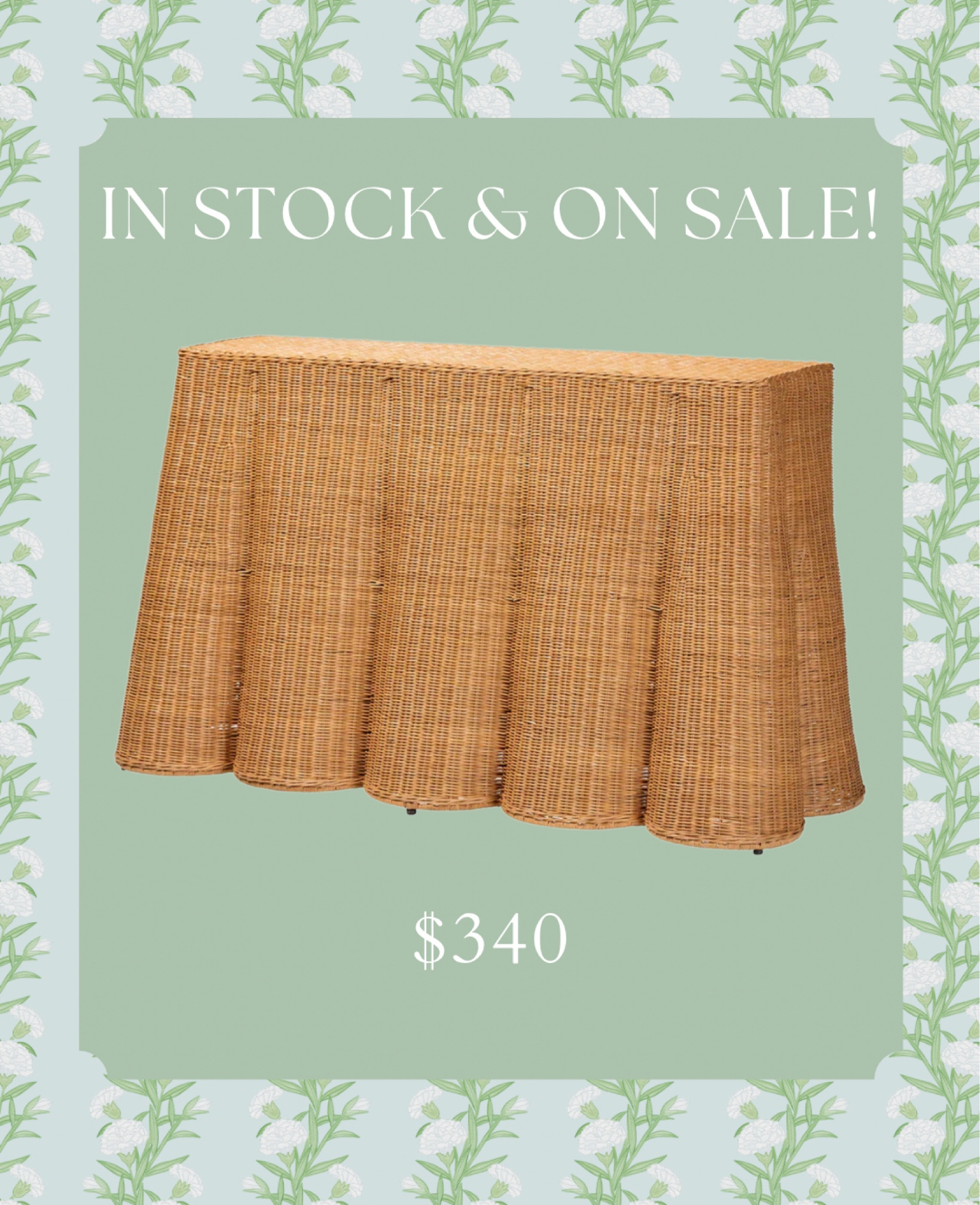 Major sale alert for this scalloped rattan console that is also in stock right now after being sold out for months!!! This will go fast!

Home Decor, Grandmillennial, Scalloped Table, Rattan, Coastal Home

#LTKSaleAlert #LTKHome
