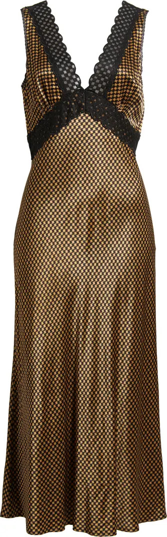 Rails Simona Check Lace Trim Sleeveless Maxi Dress | Nordstrom | Nordstrom