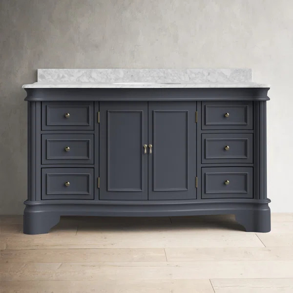 Twain 60'' Single Bathroom Vanity with Genuine Marble Top | Wayfair North America