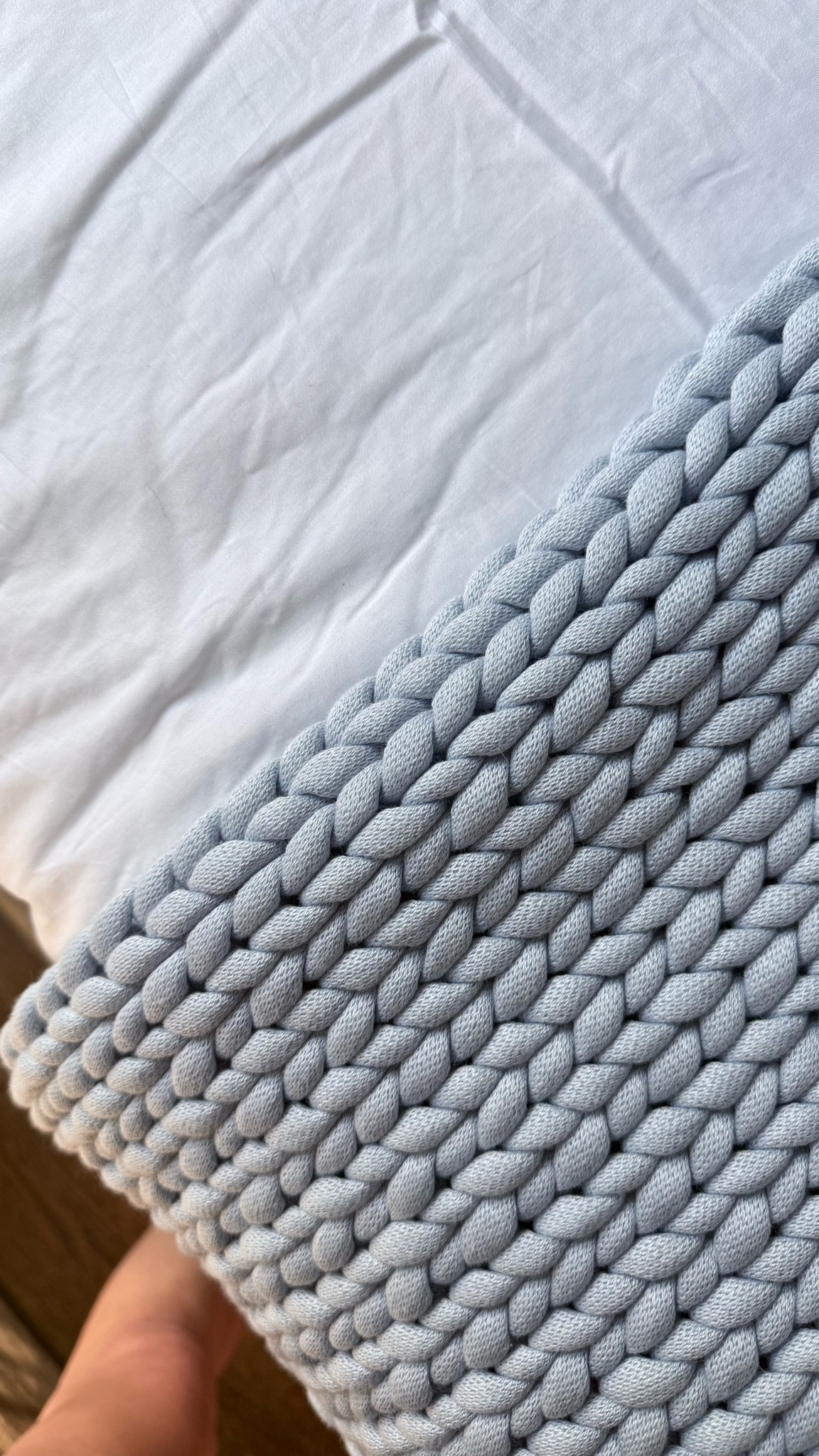 This blanket is unreal from @Boll & Branch!! It’s soft and stretchy, but heavy almost like a weighted blanket, but the weave keeps airflow so it doesn’t get too hot!

#LTKdayinmylife #LTKHome #LTKSaleAlert