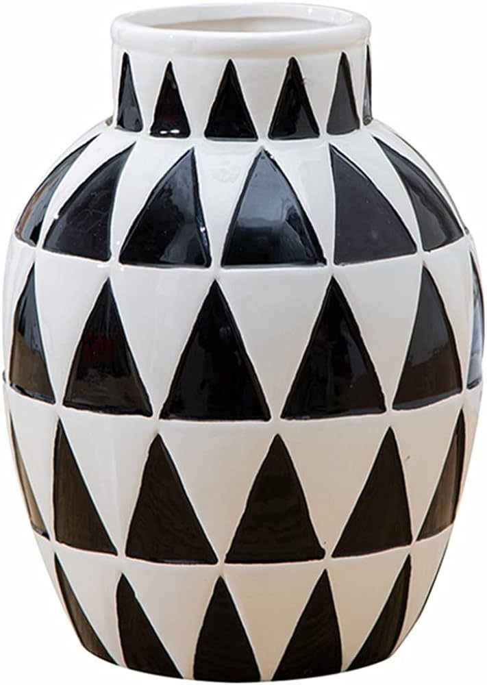 Black and White Ceramic Vase Nordic Minimalist Style Decor for Countertop Center Dresser Kitchen ... | Amazon (US)