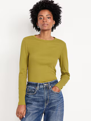 Snug Long-Sleeve Crew-Neck T-Shirt | Old Navy (US)