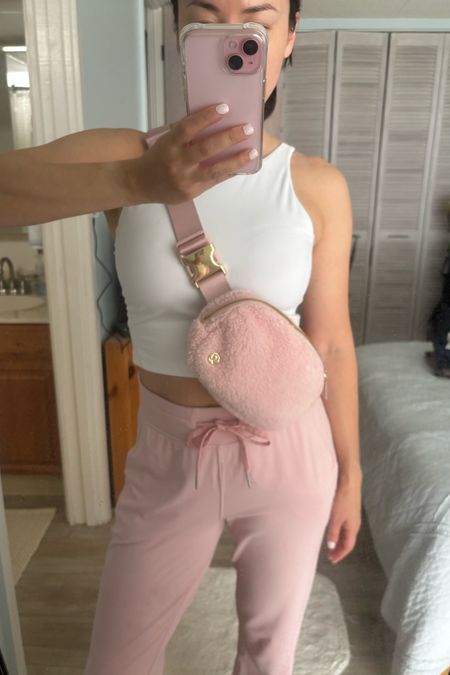 This fuzzy pink Everywhere Belt Bag is such a vibe for the holidays! 

Also, the high-neck Align top is my absolute favorite of all of the lululemon tops.  I have it in area more colors.  I would buy them all if I could! Such a staple piece and I feel very comfortable in it in Pilates class.  I like that I don’t have to worry about my boobs popping out!  

#LTKSeasonal #LTKGiftGuide #LTKfitness
