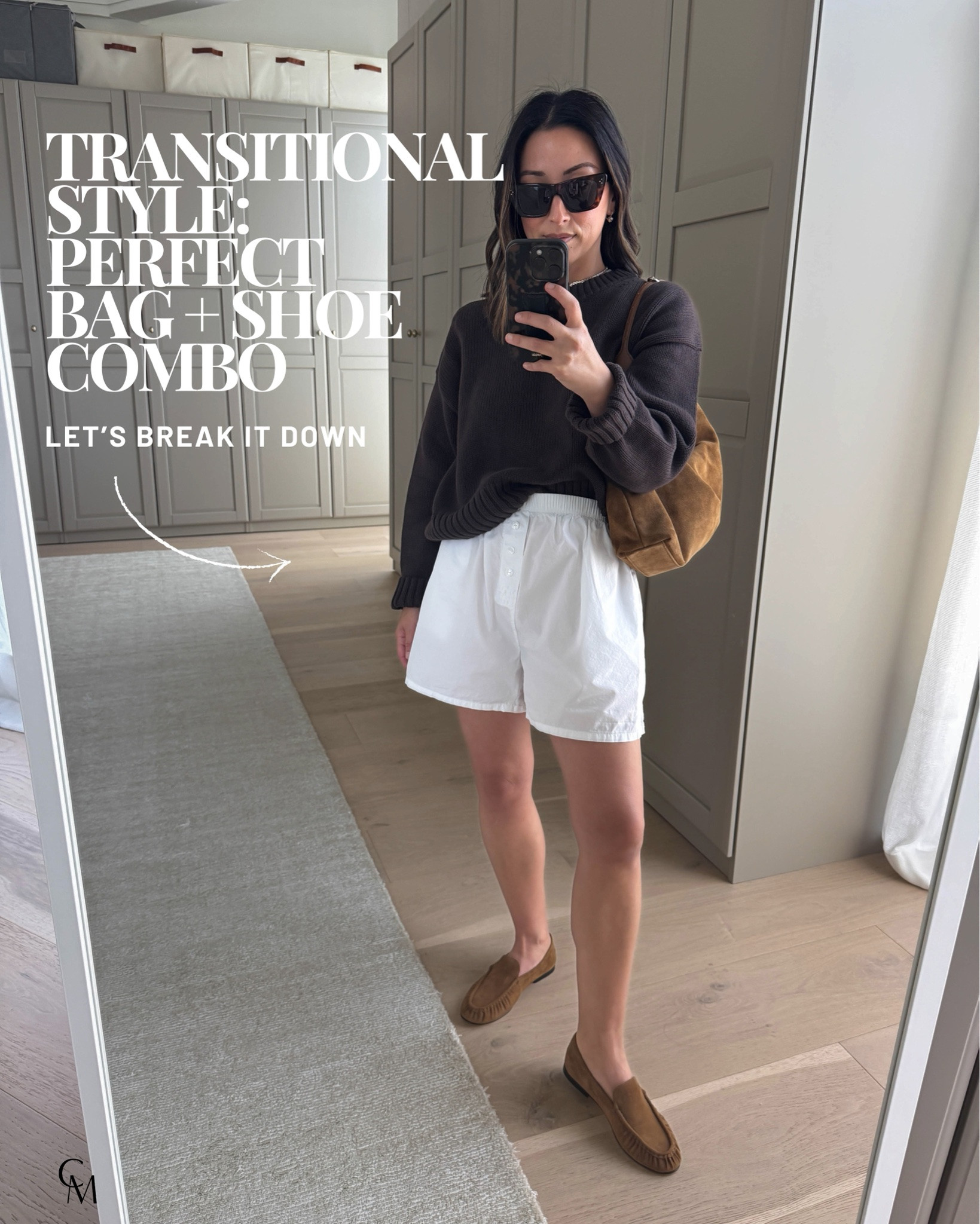 Chestnut bag + loafers is such a good combo for transitioning into fall. Such an easy way to make a simple outfit feel a little more pulled together.

Gap sweater petite small 
Everlane tee medium 
Donni boxer shorts medium 
Vince loafers 5 
Liffner shoulder bag (old) - the Madewell one I linked is identical
Dorsey James necklace 15”

#LTKootd #LTKmomlife #LTKPetite