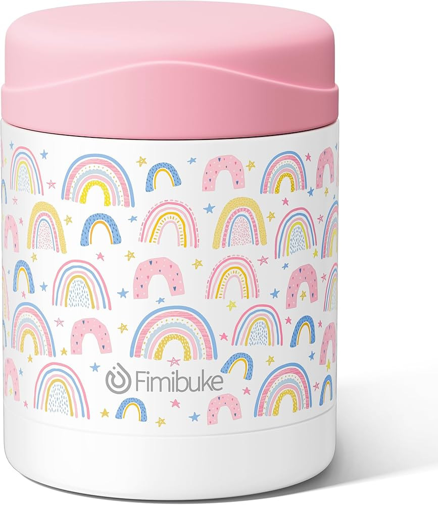 Fimibuke Insulated Kids Food Jar, 12 OZ BPA-FREE Wide Mouth Stainless Steel Vacuum Thermos for Ho... | Amazon (US)