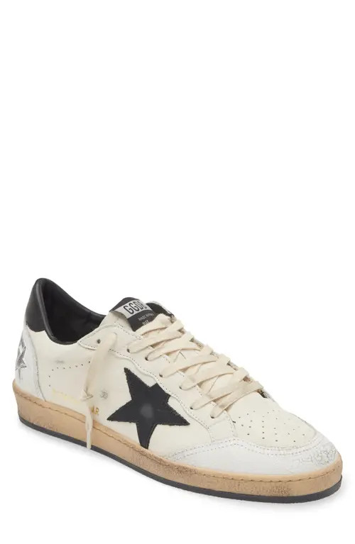 Golden Goose Ball Star Low Top Sneaker in White/Black at Nordstrom, Size 13Us | Nordstrom