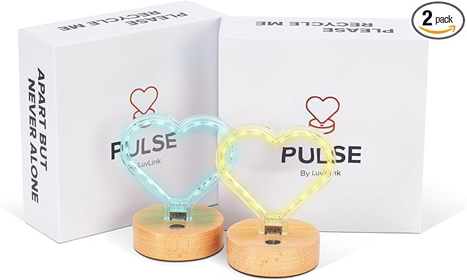 LuvLink Pulse v2.0 The Heart-Shaped Friendship Lamp for Long-Distance Connection & Love (2) | Amazon (US)