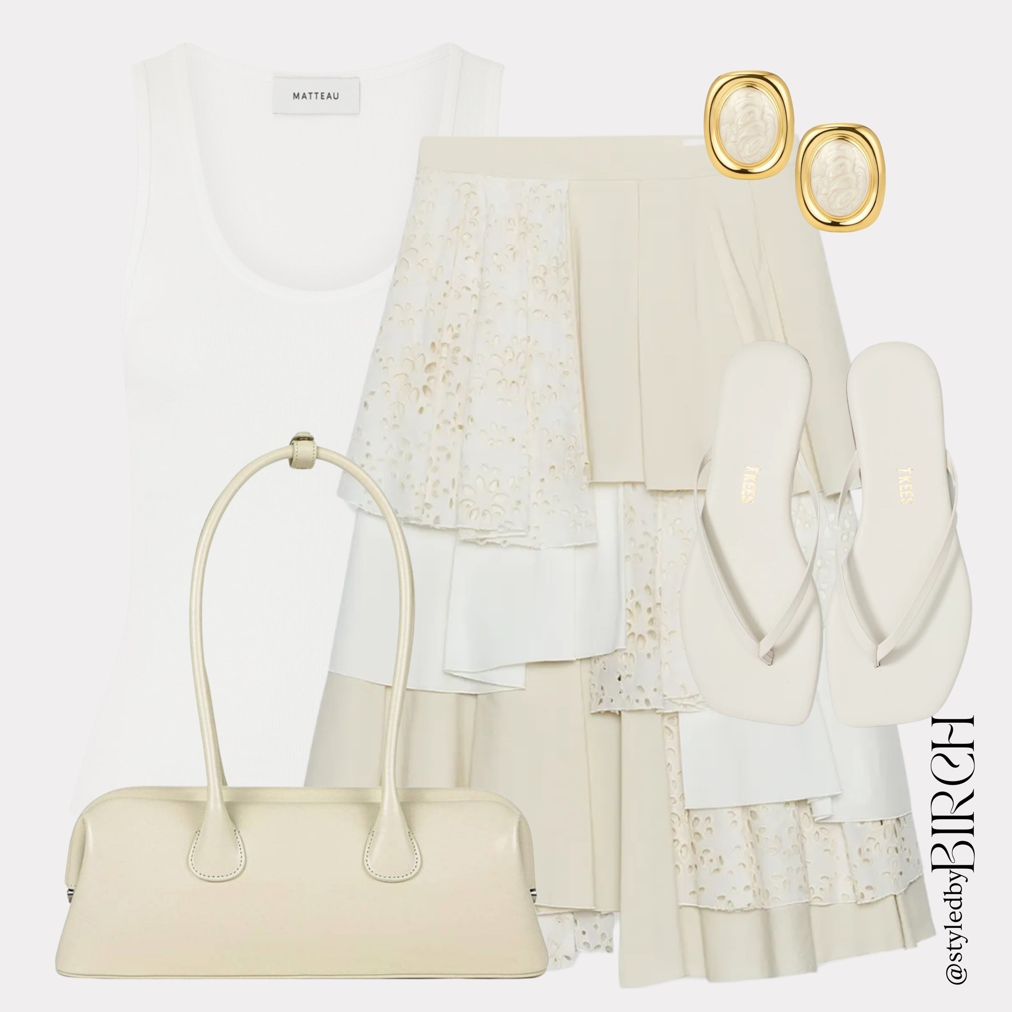 The layering on this skirt is everything 🤍 All cream everything and it just works. Simple vest, let the skirt do the talking.

#ootd #summerstyle #outfitinspo #chicstyle #neutrals

Tags 🏷️
White scoop neck vest top, cream layered broderie anglaise midi skirt, cream leather shoulder bag, cream flip flop sandals, gold oval earrings

#LTKsummer #LTKfestival #LTKdatenight