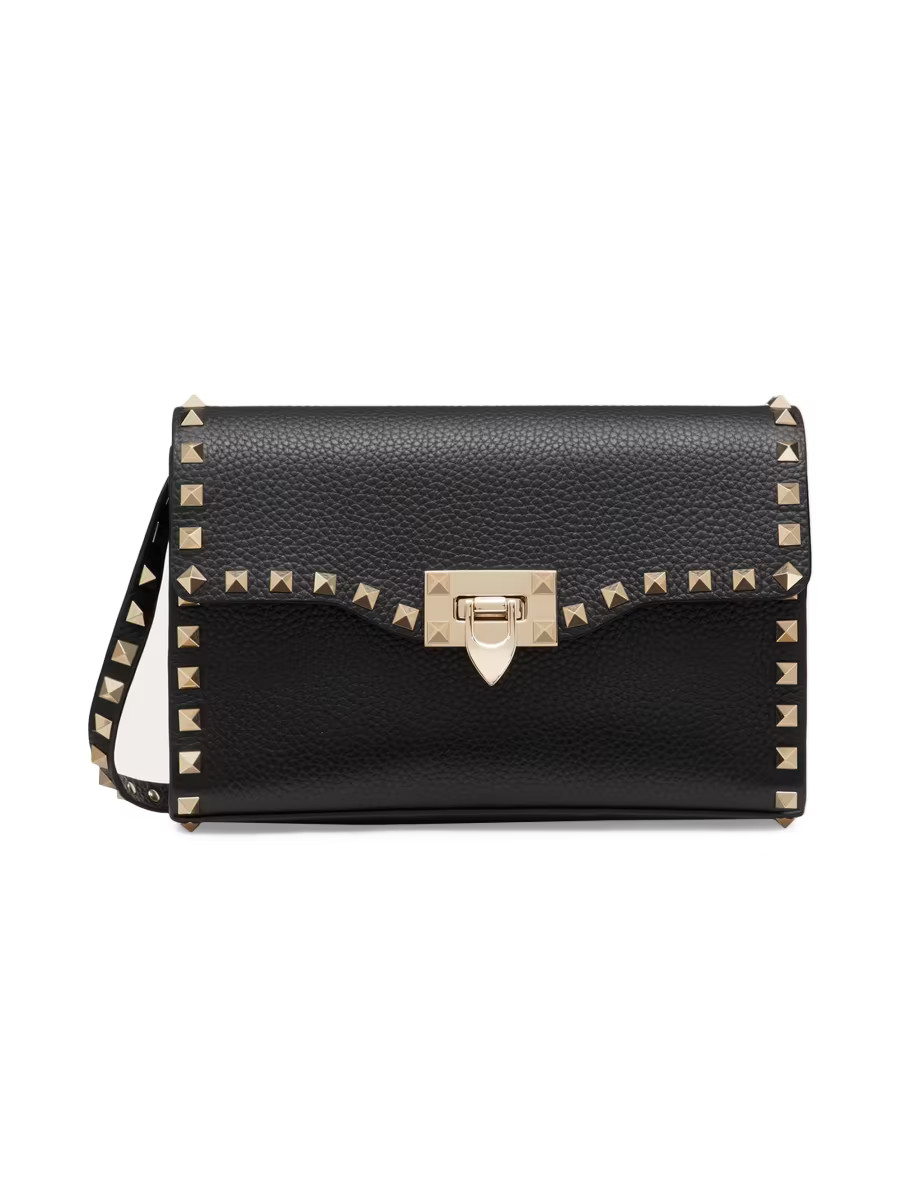 Valentino Garavani Small Rockstud Grainy Calfskin Crossbody Bag | Saks Fifth Avenue | Saks Fifth Avenue