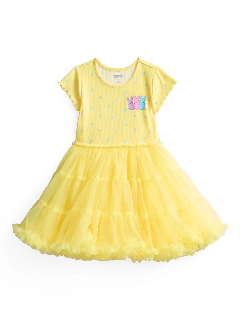 PEEPS Girls' Print Tutu Dress with Short Sleeves, Sizes 4-12 | Walmart (US)
