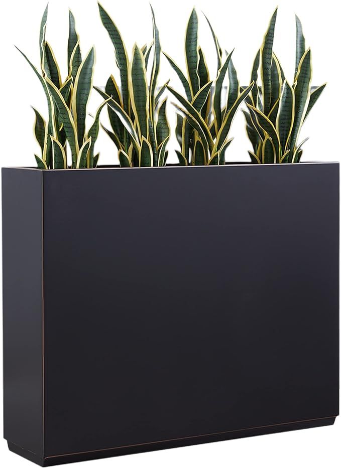Wallowa Metallic Heavy Planter for Outdoor Plants, 38Lx10Wx30H Inches Tall and Long Metal Divider... | Amazon (US)