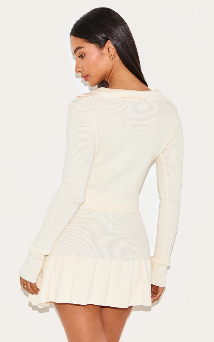 Petite Cream Knitted Button Up Cardigan | Petite | PrettyLittleThing UK