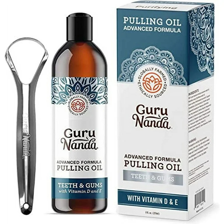 Guru Nanda Advanced Formula Pulling Oil, Natural Teeth Whitening & Mouth Swish, 8 fl oz. | Walmart (US)