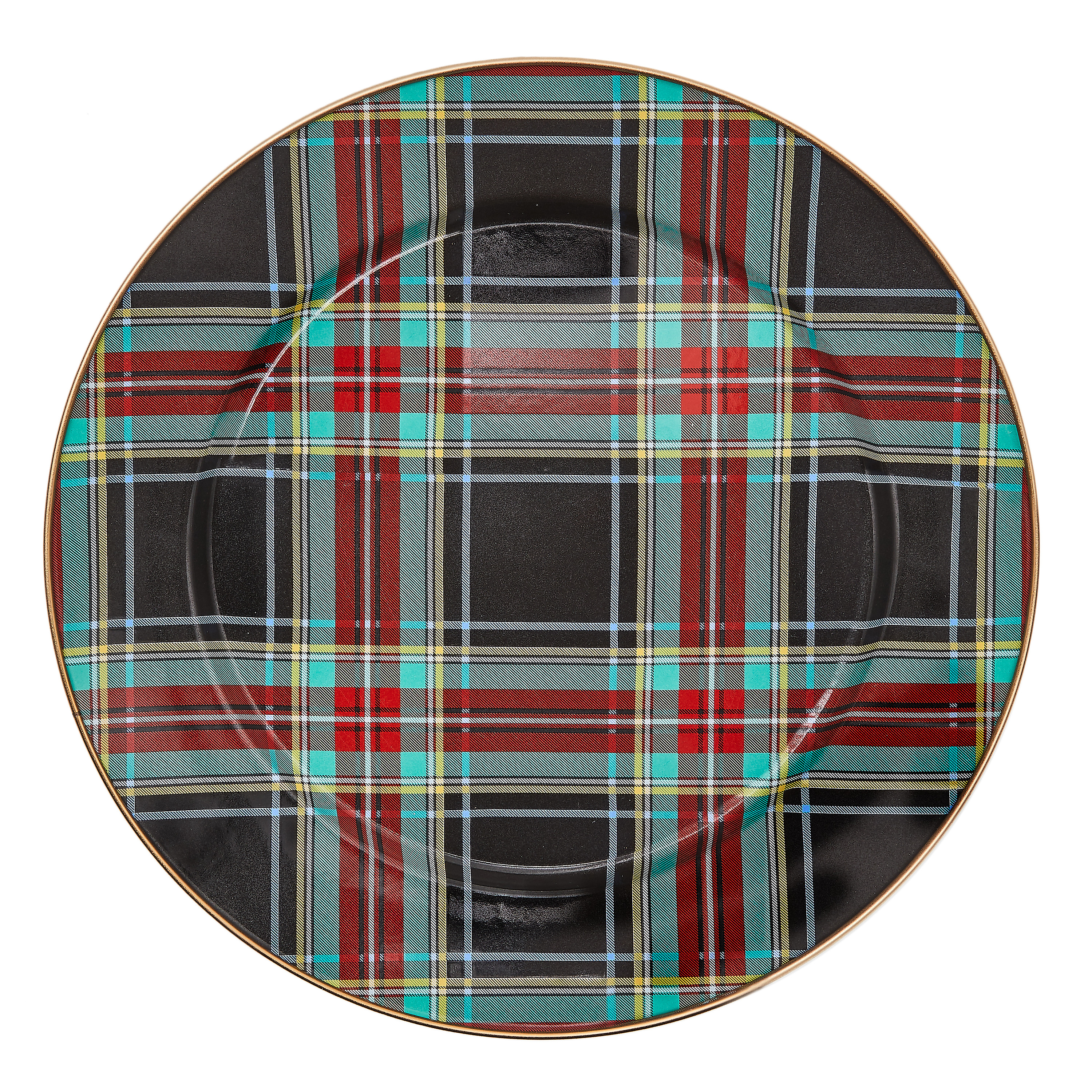 MacKenzie-Childs Tartan Black Charger | MacKenzie-Childs