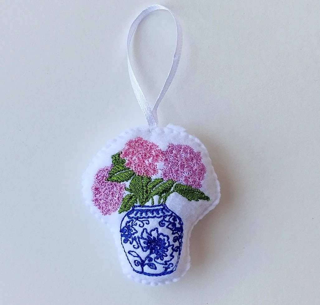 Chinoiserie Hydrangea Vase Ornament | All The Finery