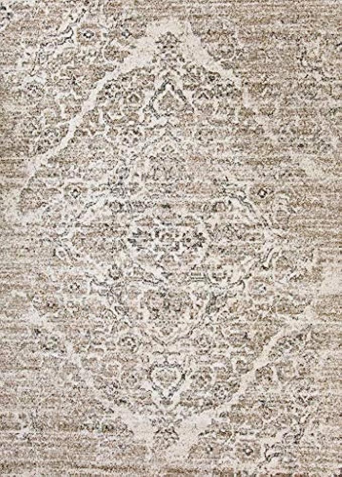 Persian-Rugs 8x10 4620 Distressed Beige 7'10x10'6 Area Rug Carpet Large New | Amazon (US)