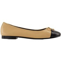 Cap Toe Ballerinas Tory Burch Leather Beige | Balardi (US & Canada)
