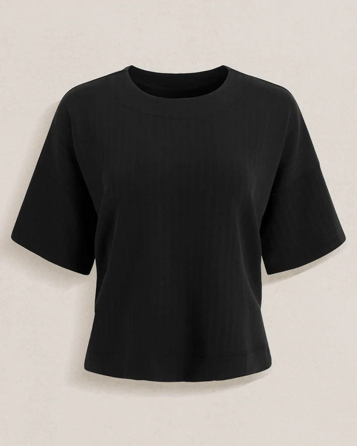 Splendid x @ Cellajaneblog Rib Scuba Short Sleeve Sweatshirt | Splendid | Splendid