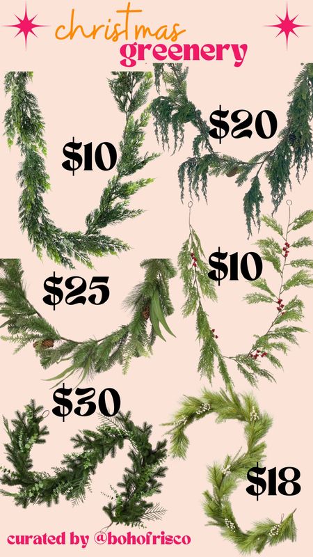 amazing prices for green realistic looking garlands! These green garlands look beautiful through winter and can be used every year! Greenery, garlands, Christmas, home decor 

#LTKCyberWeek #LTKHoliday #LTKhome