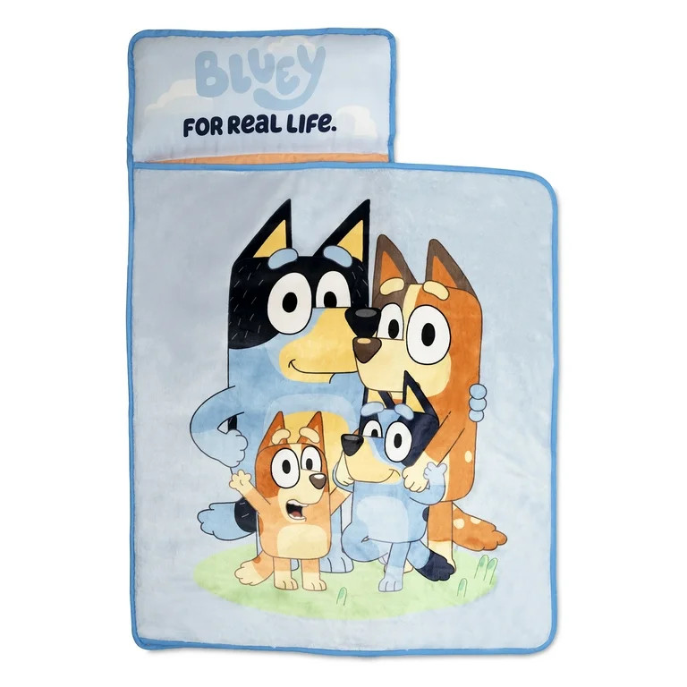 Bluey & Family "For Real Life" Toddler Nap Mat for Boys and Girls - Blue | Walmart (US)