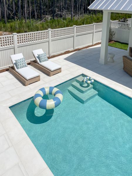 We’re so excited to finally be in our new house and to finally get to enjoy a pool again! We love these outdoor chairs lounge chairs, green and blue reversible paisley outdoor pillows, and striped pool floats. I also link our other outdoor furniture.
.
#ltkhome #ltksalealert #ltkswim #ltkstyletip #ltkunder50 #ltkunder100 #ltkseasonal #ltkfind #ltkfamily

#LTKSeasonal #LTKhome #LTKsalealert