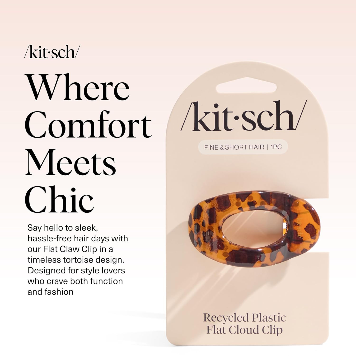 Kitsch Small Flat Claw Clips for Women - Stylish Flat Hair Clips, Strong Hold for Thick & Fine Ha... | Amazon (US)