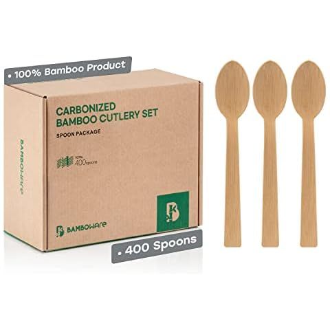Bamboo Utensils/Cutlery Set, 100 Pcs. – Biodegradable Silverware Party, Event, BBQ, & Camping (... | Amazon (US)