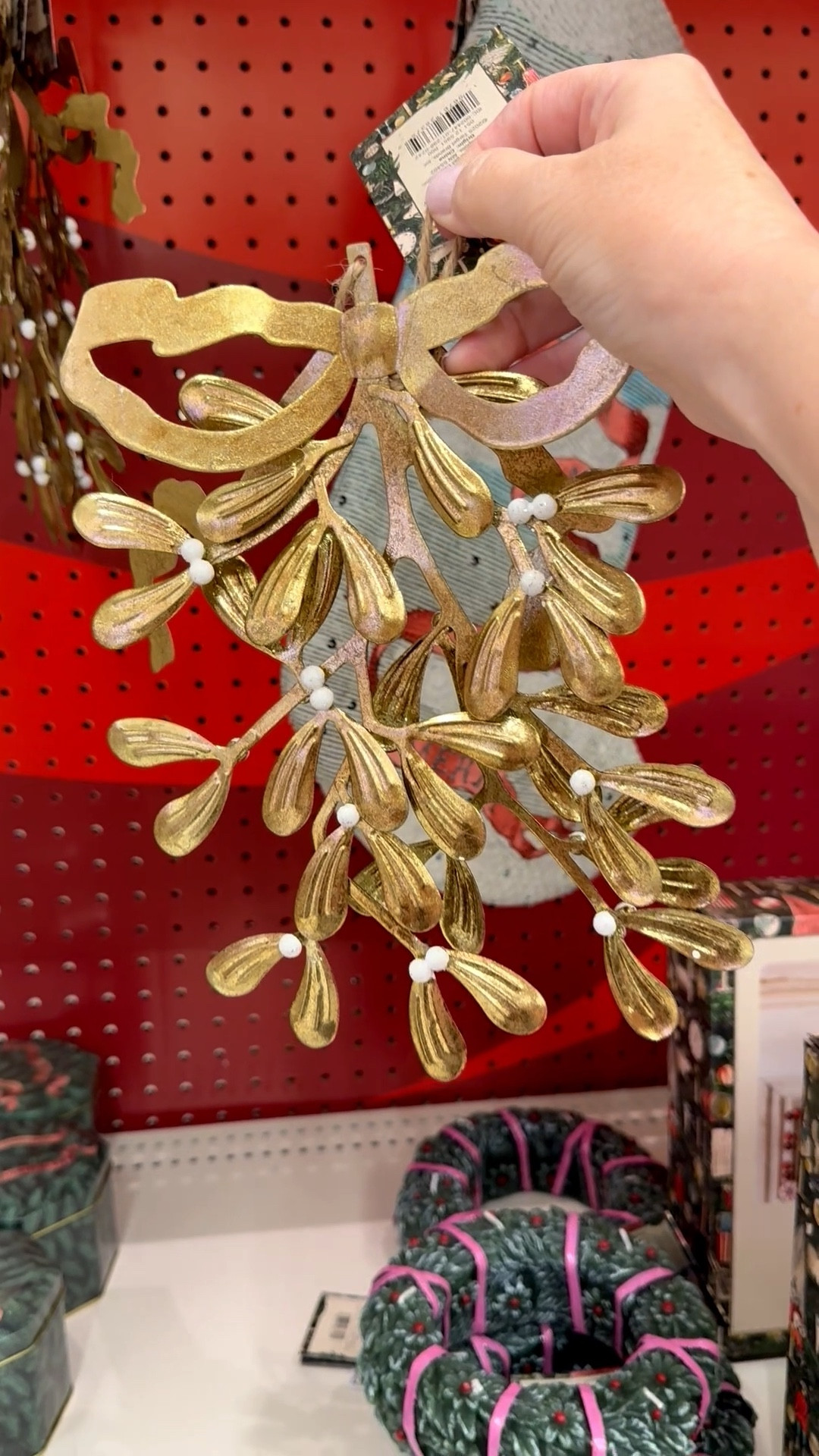 This is such a fun holiday wall decor with a vintage vibe. This gold metal mistletoe with white berries is instant festive vibes. It hangs from a twine loop but personally I’d change it for a beautiful velvet ribbon. 

And if you’re a mosaic artist this would make a challenging but fun substrate for your artwork. For mosaic tips, tutorials + inspiration please visit my YouTube channel: YouTube.com/julieweilbacher. Follow @julieweilbacher on Instagram for all things mosaic art.

#mistletoe #holidaydecor #mistletoewallhanging #christmasdecor #target #budgetholidaydecor #johnderian #goldmetalmistletoe #mosaic

#LTKHome #LTKHoliday #LTKSeasonal