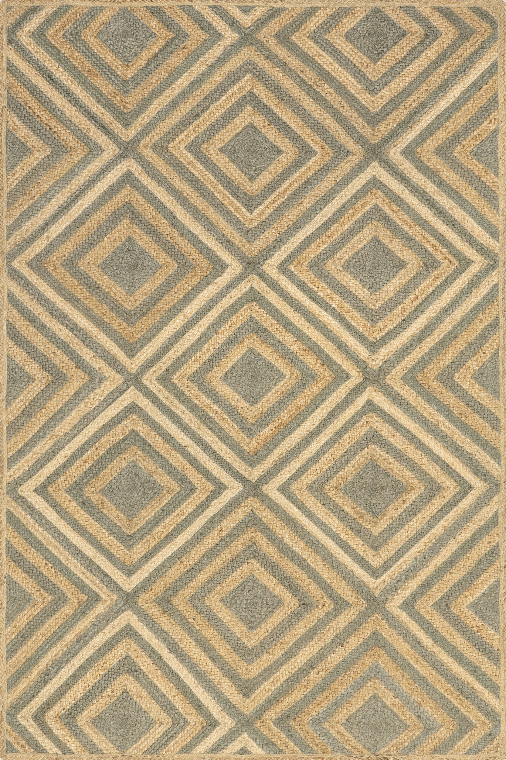 Natural Dogwood Tiled Jute 5' x 8' rug | Rugs USA