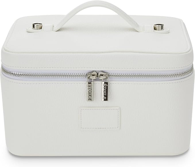 ETOILE - Vanity Case Off White - Stylish Travel Makeup Bag Organizer with Dividers | Amazon (US)