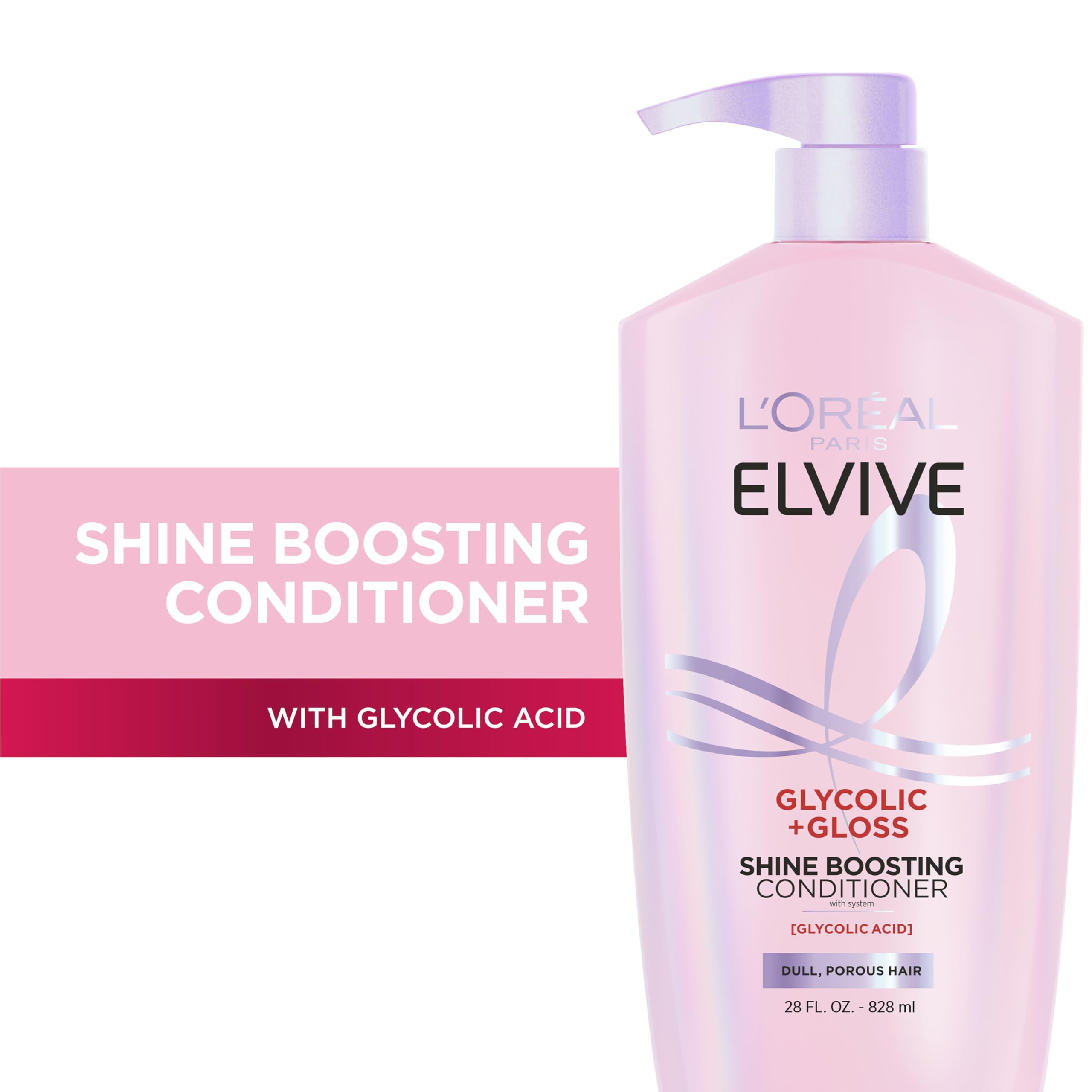 L'Oreal Paris Elvive Glycolic + Gloss Shine Boosting Conditioner, Cleanses and Smooths Dull, Poro... | Amazon (US)