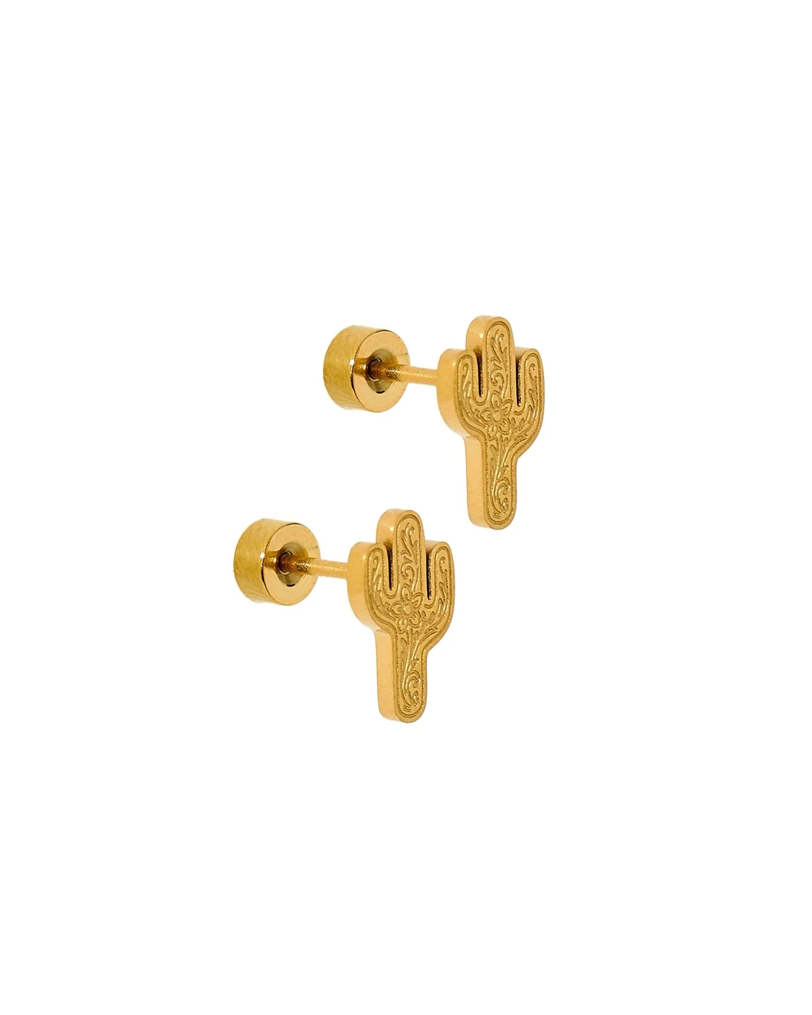 Screwback Stud Earrings - Cactus Gold | LINNY CO LLC