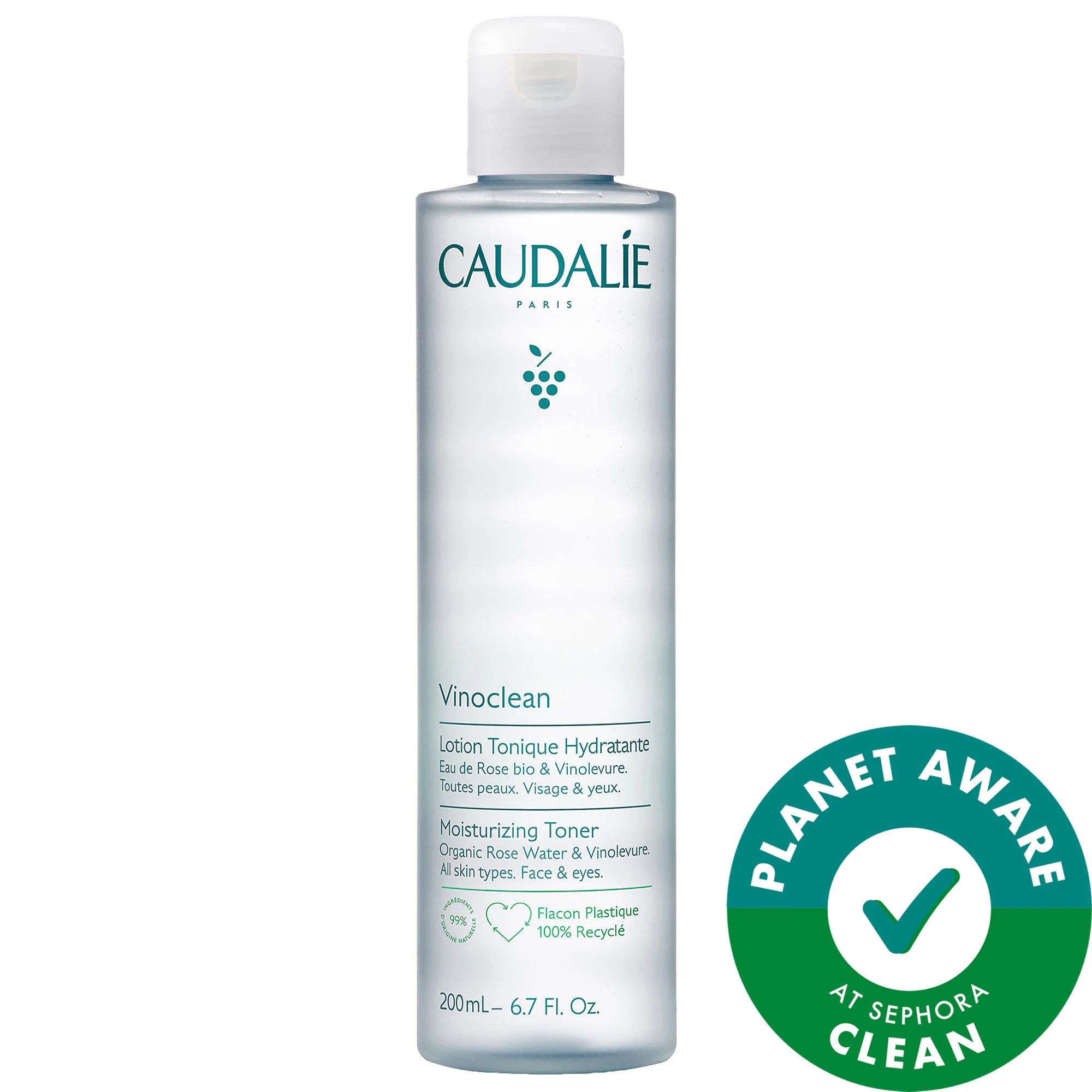 Caudalie Vinoclean Moisturizing Toner with Rose Water 6.7 oz/ 200 mL | Sephora (US)