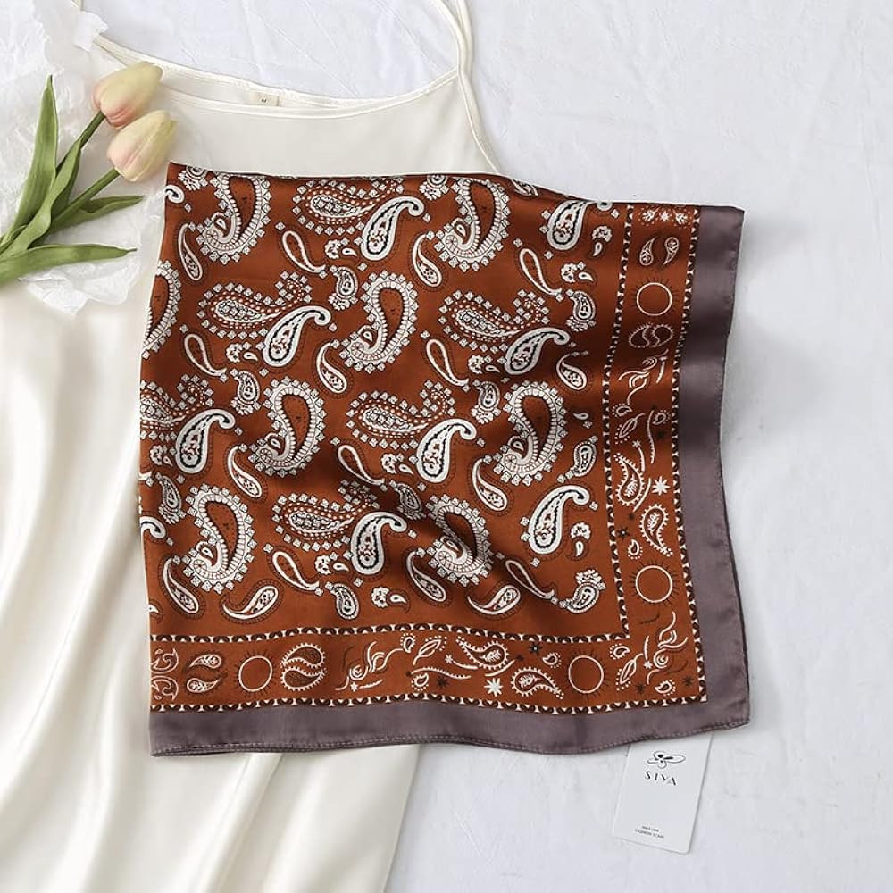 MINIDORA Satin Scarves for Women 27.5 × 27.5 inches Medium Square Elegant Silk Feeling Head Scar... | Amazon (US)