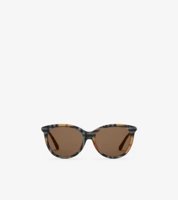 Tubular Check Round Sunglasses | Burberry (US)