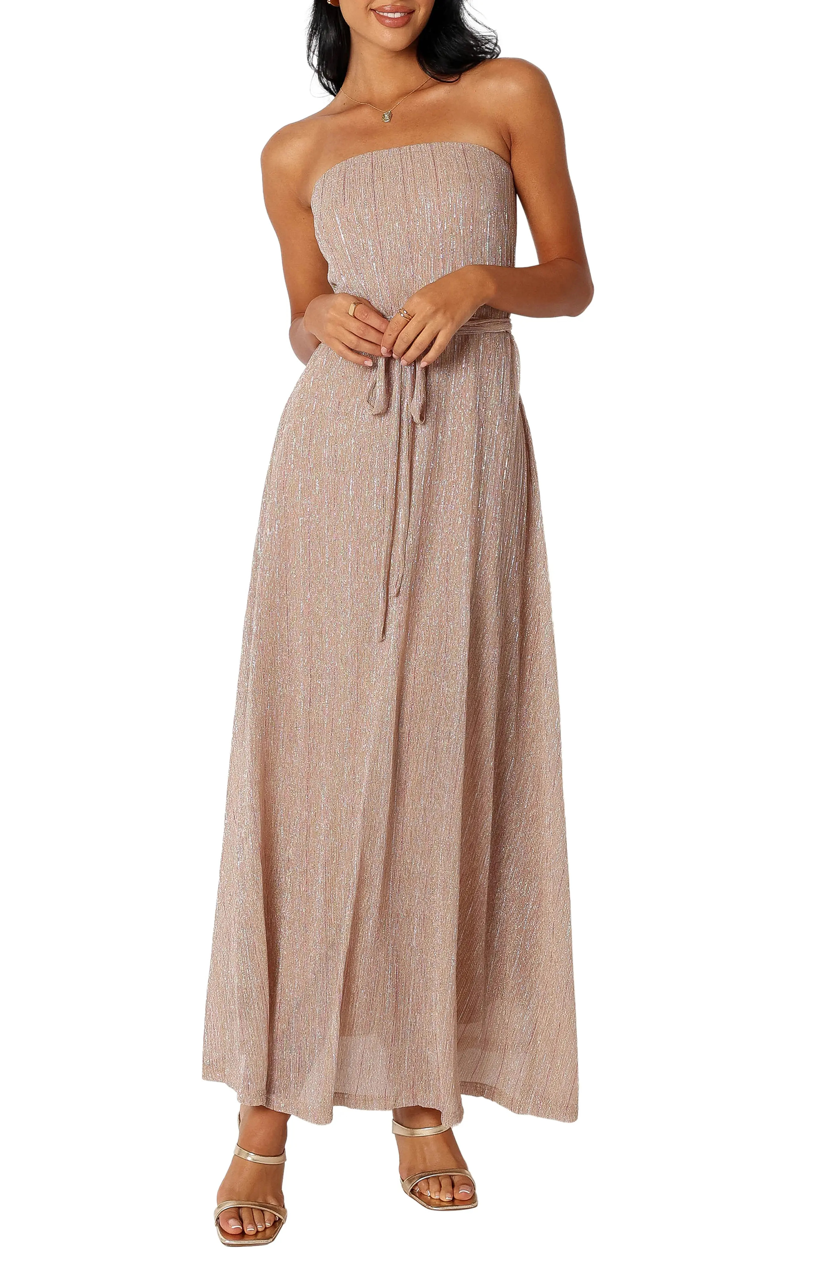 Petal & Pup Farley Strapless Metallic Maxi Dress (Women) | Nordstrom | Nordstrom