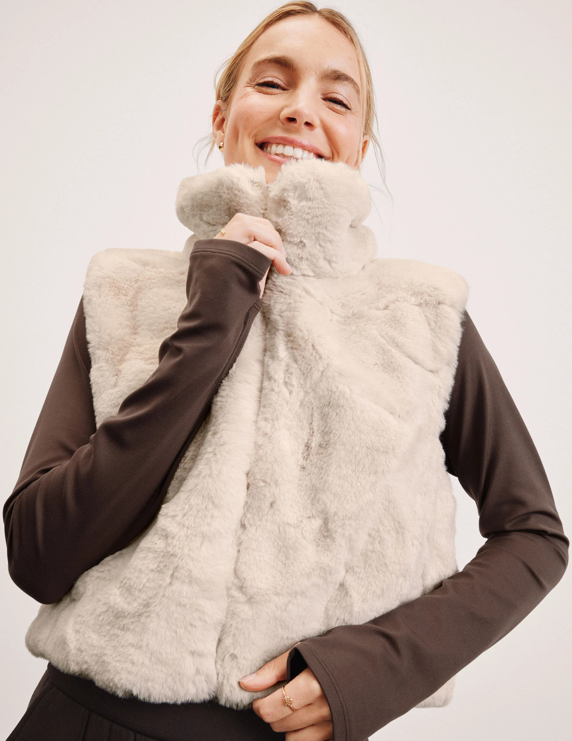 On The List Faux Fur Vest | Beyond Yoga | Beyond Yoga