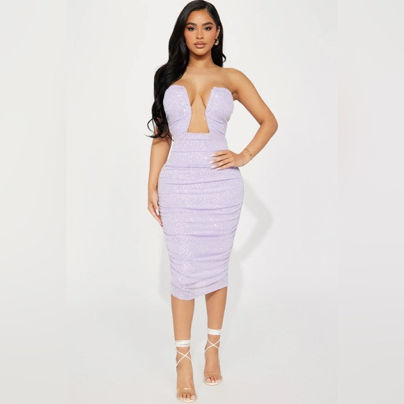 Lavender Strapless Midi Dress | Poshmark