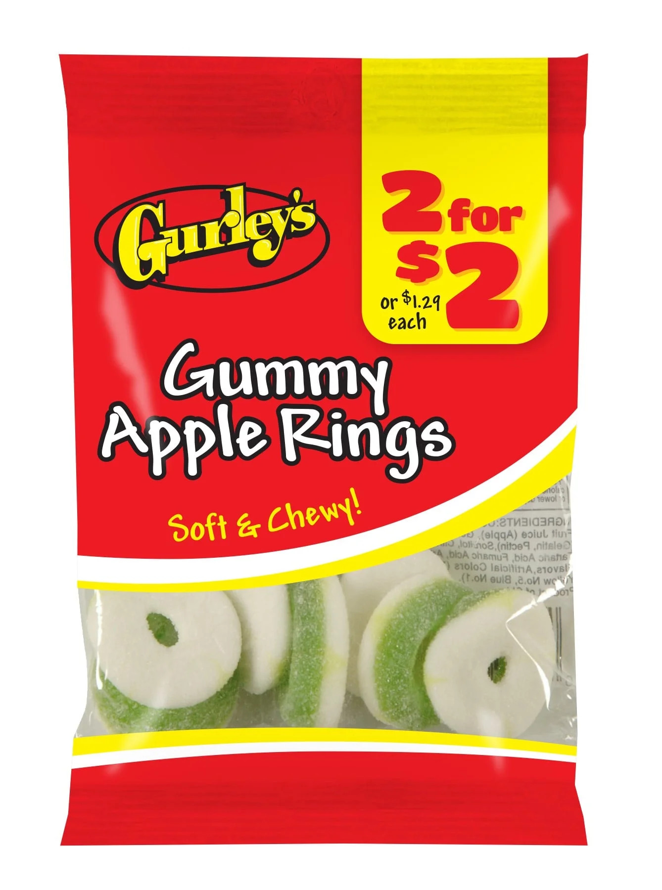 Gurley's Green Apple Gummi Rings, Sour and Sweet Chewy Candy (Pack of 12) | Walmart (US)