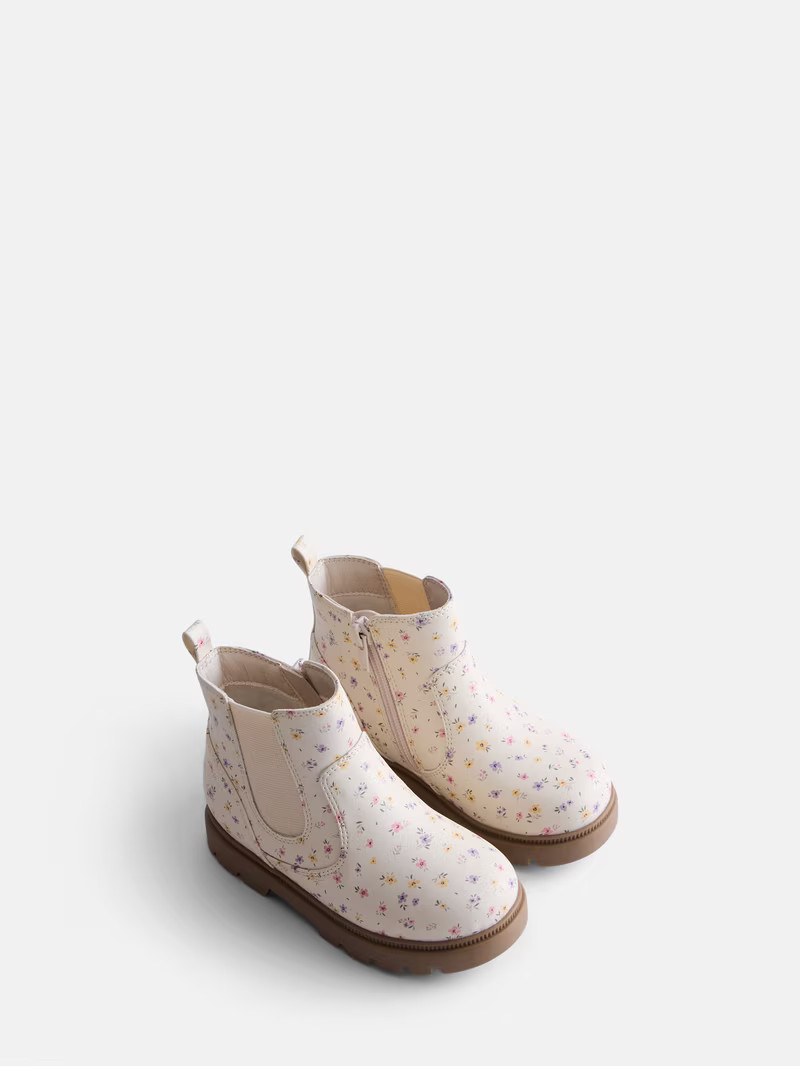 Wonder Nation Toddler Girl Ditsy Floral Chelsea Boot | Walmart (US)
