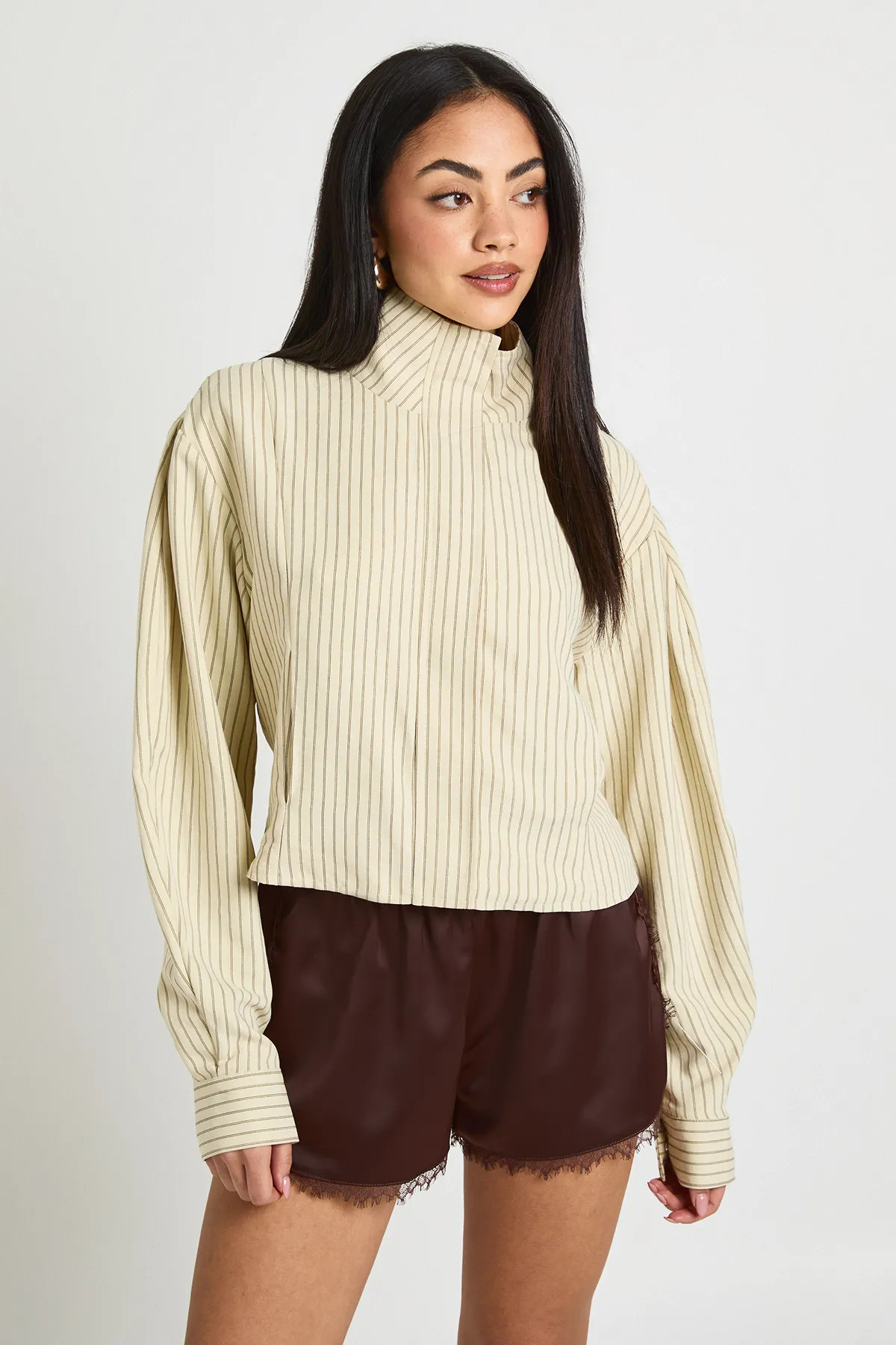 Chocolate Lace Trim Runner Short | Boohoo | Boohoo.com (UK & IE)