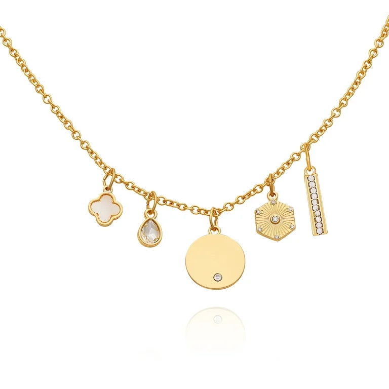 Time and Tru Women's Gold-Tone Interchangeable Modern Classic Theme Charms Necklace. | Walmart (US)