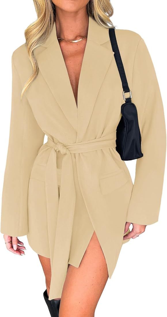 ZESICA Women's 2024 Blazers Long Sleeve Lapel Open Front Oversized Business Work Office Jackets B... | Amazon (US)