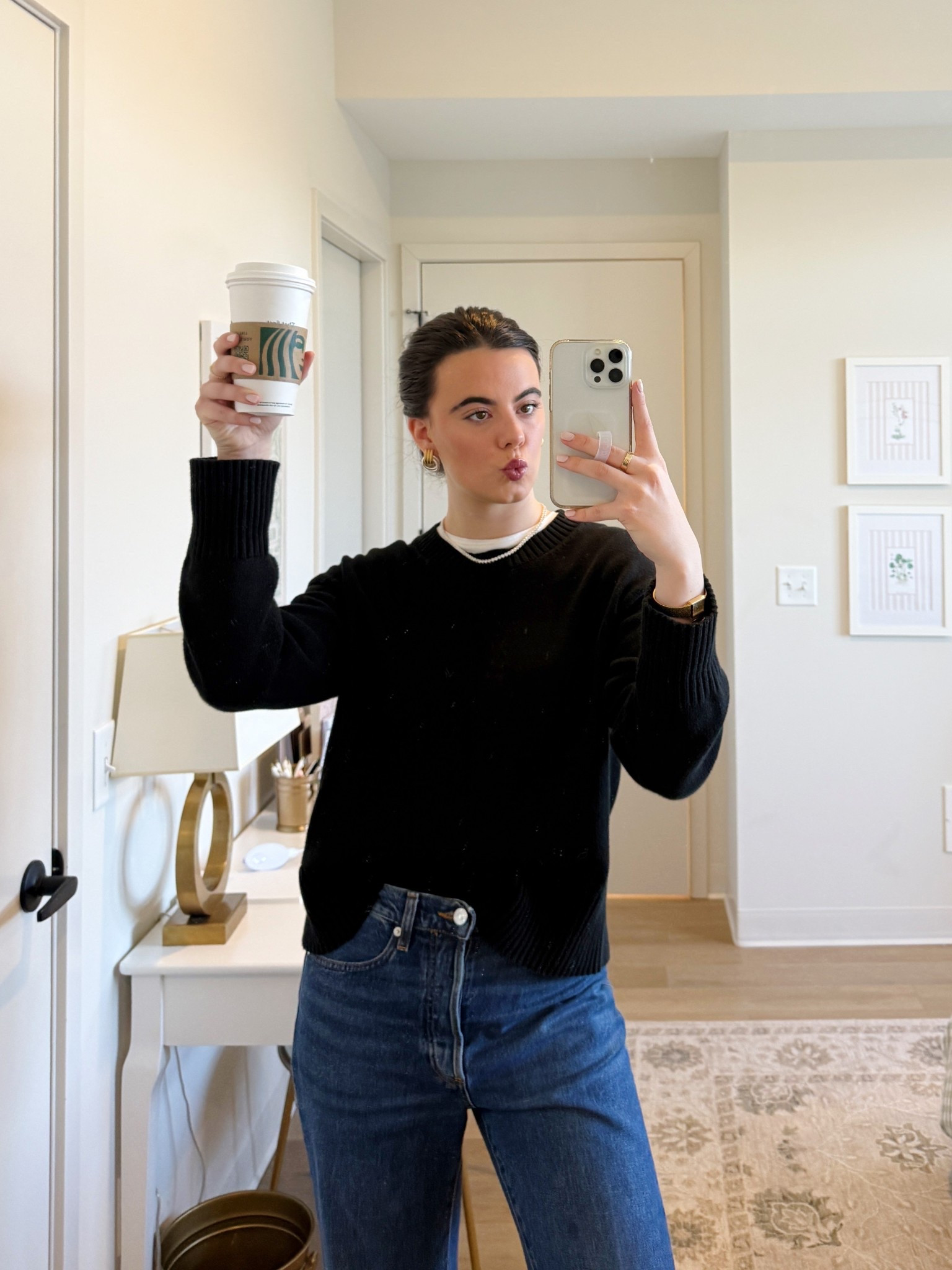 Winter outfit for my haircut and work! My sweater is from Everlane and great quality! 