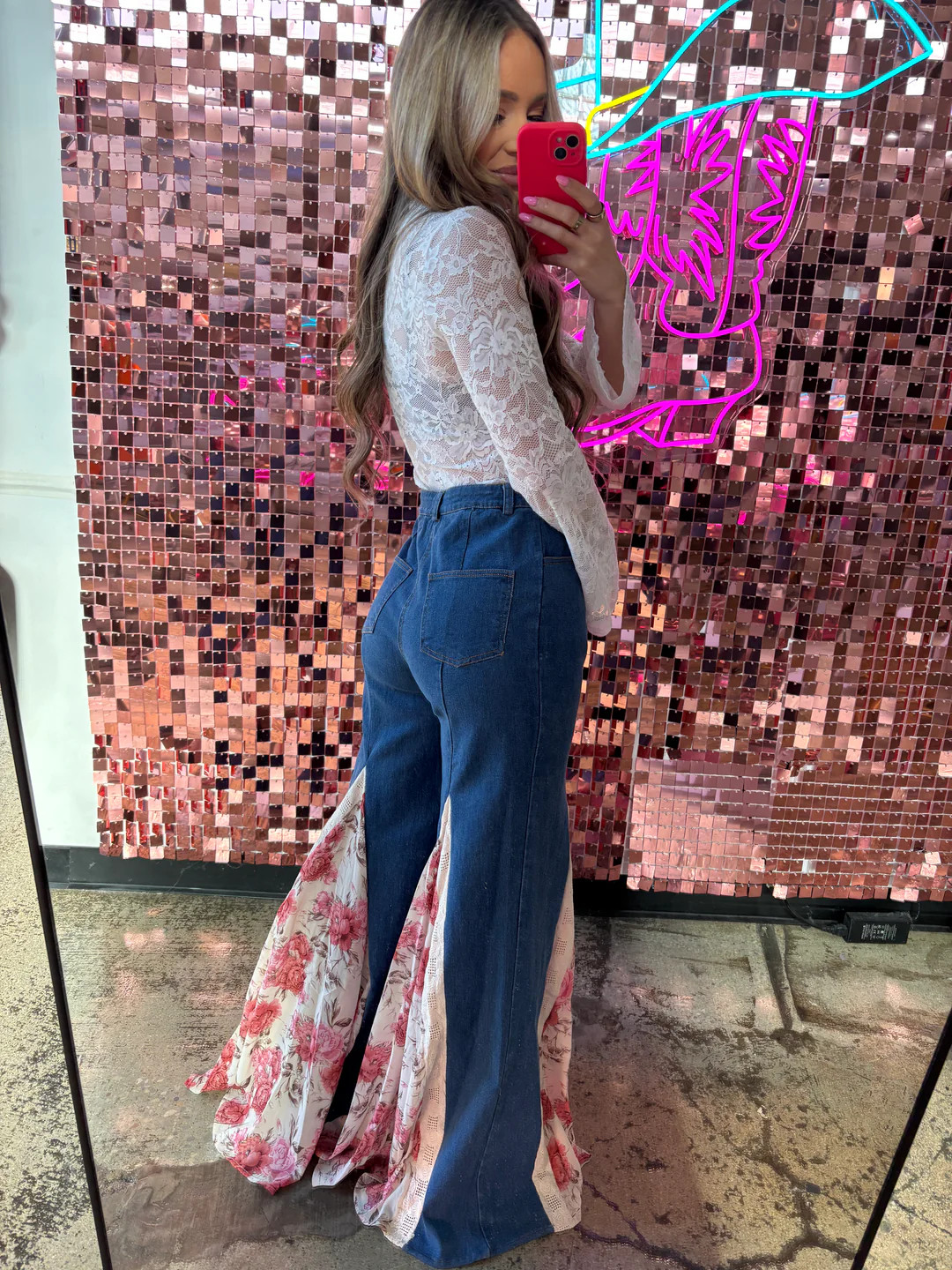 Lace Elegance Flare Jeans | Willow Boutique