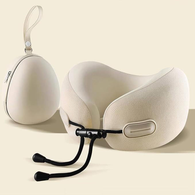 Travel Neck Pillow with Storage Case, 100% Pure Memory Foam, Airplane Head Support for Flight Sle... | Amazon (US)
